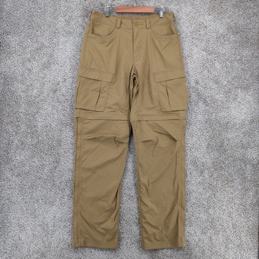 REI Co-op Pants Mens 32x34 Fits 32x33 Brown Convertible Zip Off Cargo Hiking